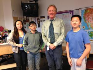 Teacher Steve Cox with students