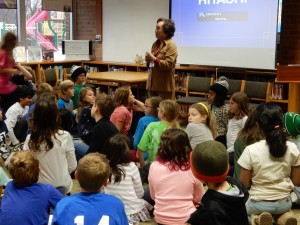 Sally Sudo speaking at Highlands Elementary School in Edina, December 2, 2015.